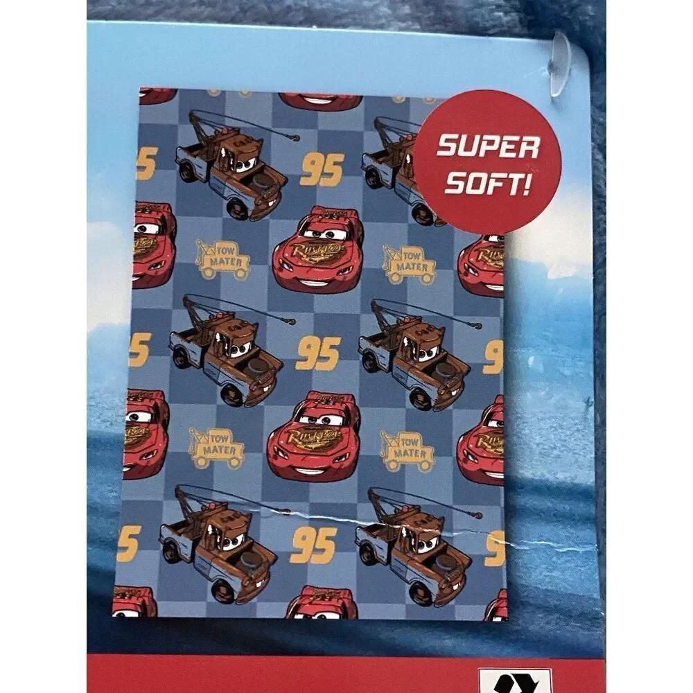 DISNEY Pixar CARS LIGHTNING MCQUEEN 95 Tow Mater Throw‎ Blanket 50 X 70” NEW